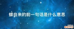 蝶自来的前一句话是什么意思