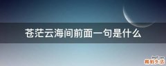 苍茫云海间前面一句是什么