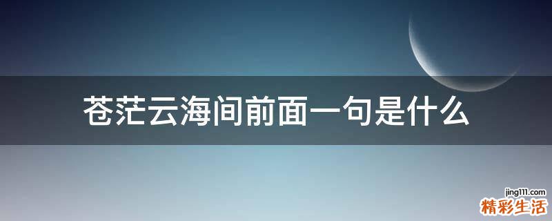 苍茫云海间前面一句是什么