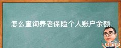怎么查询养老保险个人账户余额