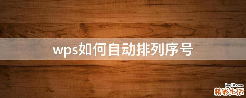 wps如何自动排列序号