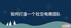 如何打造一个社交电商团队
