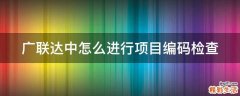 广联达中怎么进行项目编码检查