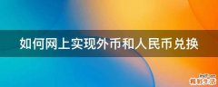 如何网上实现外币和人民币兑换