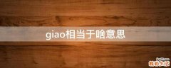 giao相当于啥意思