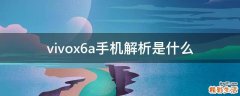 vivox6a手机解析是什么