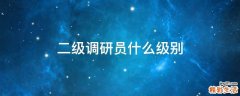 二级调研员什么级别