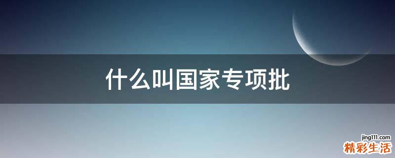 什么叫国家专项批
