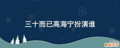 三十而已高海宁扮演谁