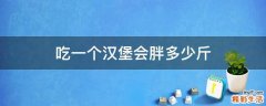 吃一个汉堡会胖多少斤
