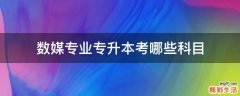 数媒专业专升本考哪些科目