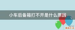 小车后备箱打不开是什么原因