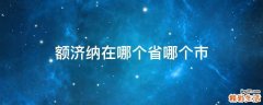 额济纳在哪个省哪个市