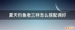 夏天钓鱼老三样怎么搭配调好