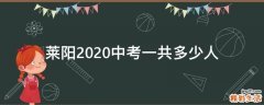 莱阳2020中考一共多少人