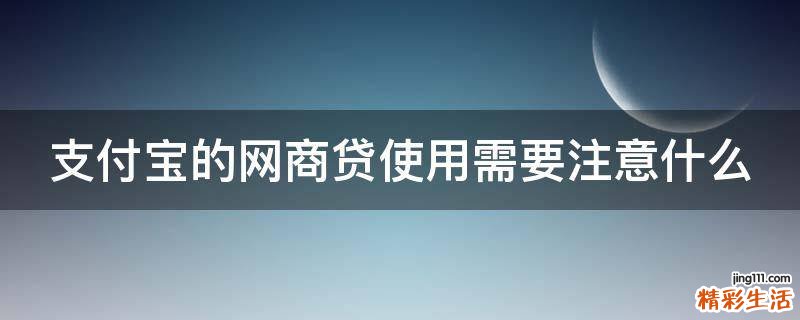 支付宝的网商贷使用需要注意什么