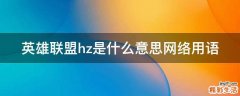 英雄联盟hz是什么意思网络用语