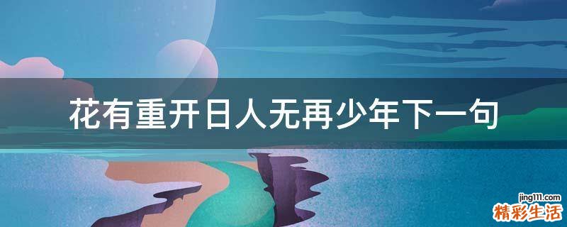 花有重开日人无再少年下一句
