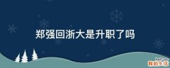 郑强回浙大是升职了吗