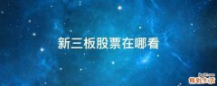 新三板股票在哪看