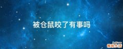 被仓鼠咬了有事吗