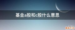基金a股和c股什么意思