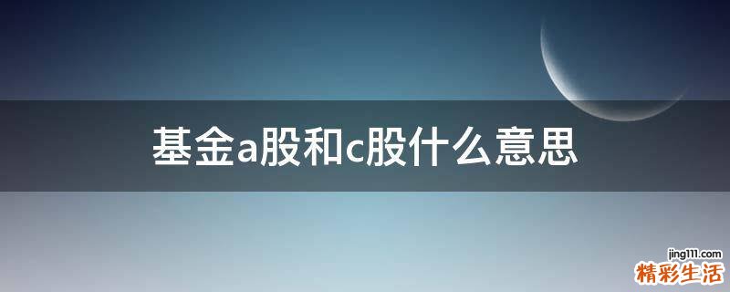 基金a股和c股什么意思