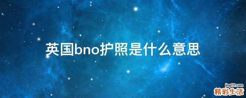 英国bno护照是什么意思