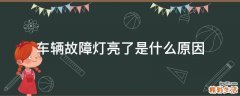 车辆故障灯亮了是什么原因