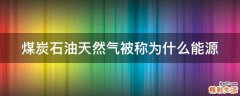 煤炭石油天然气被称为什么能源