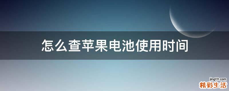 怎么查苹果电池使用时间