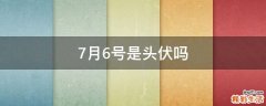 7月6号是头伏吗