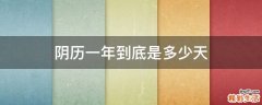 阴历一年到底是多少天