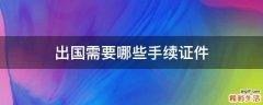 出国需要哪些手续证件