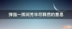 弹指一挥间芳华尽释然的意思