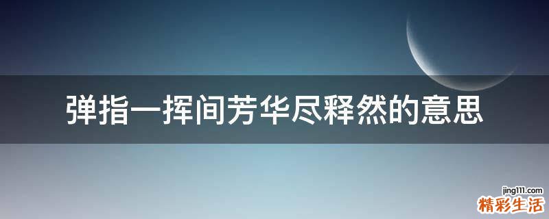 弹指一挥间芳华尽释然的意思