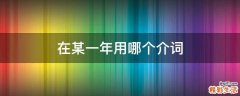 在某一年用哪个介词