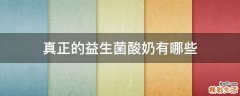 真正的益生菌酸奶有哪些