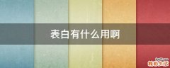 表白有什么用啊