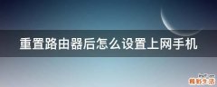 重置路由器后怎么设置上网手机