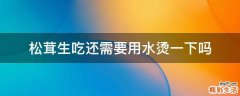 松茸生吃还需要用水烫一下吗
