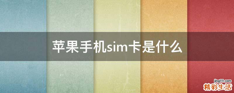 苹果手机sim卡是什么