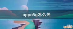 oppo5g怎么关