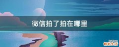 微信拍了拍在哪里