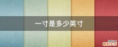 一寸是多少英寸