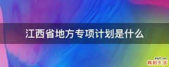 江西省地方专项计划是什么