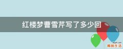 红楼梦曹雪芹写了多少回