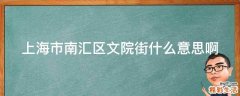 上海市南汇区文院街什么意思啊