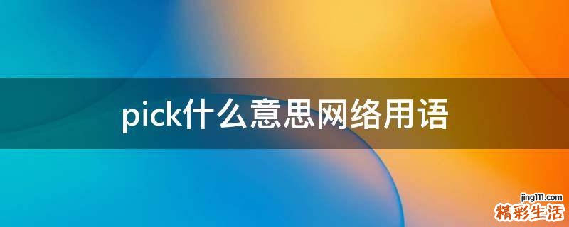 pick什么意思网络用语