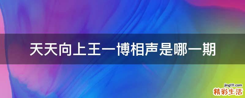 天天向上王一博相声是哪一期